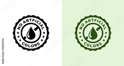 Simple No artificial colors label or No artificial colors stamp vector in flat style. No artificial colors vector for product labels without the addition of artificial coloring. label vector isolated.