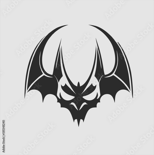 black bat logo silhouette isolated on white. Bat Cartoon Simple vector icon illustration. bat bird design element.