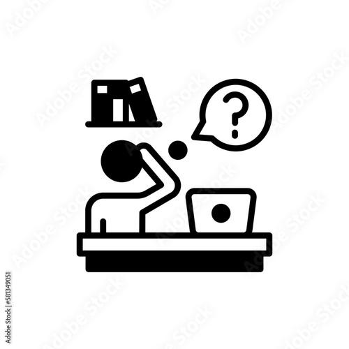 Contemplation icon in vector. illustration