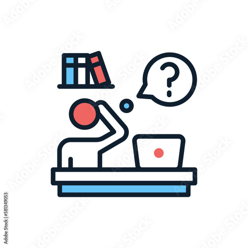 Contemplation icon in vector. illustration