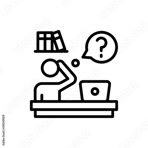 Contemplation icon in vector. illustration