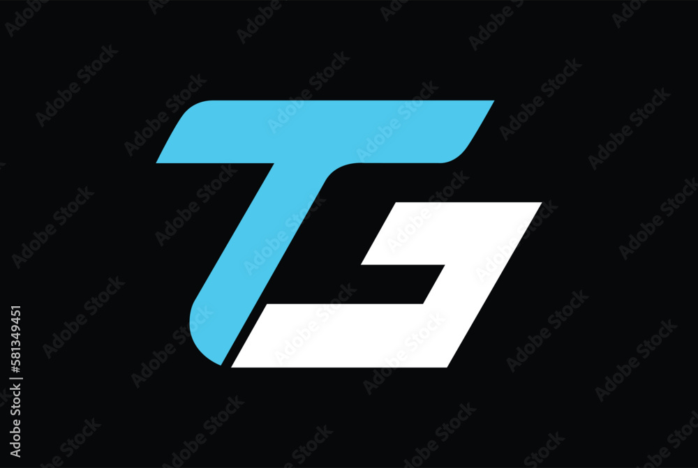 TG lettering for logo and icons with black background TG lettering for logo and icons with black background
