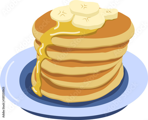 Banana pancakes. Vector isolated on a white background