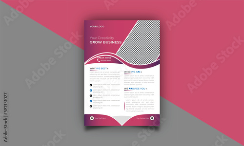 grow your Business flyer design template. take your business to the next level of poster leaflet design.A4 template, brochure design, cover, flyer, poster, print-ready 