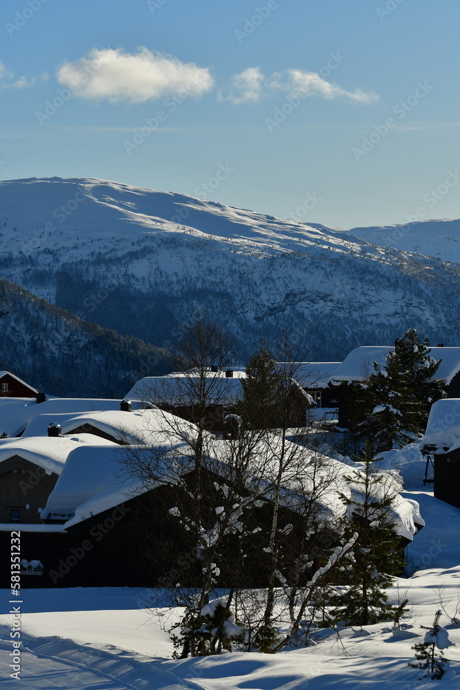 winter village wonder land sunny hornindal norway scandinavia