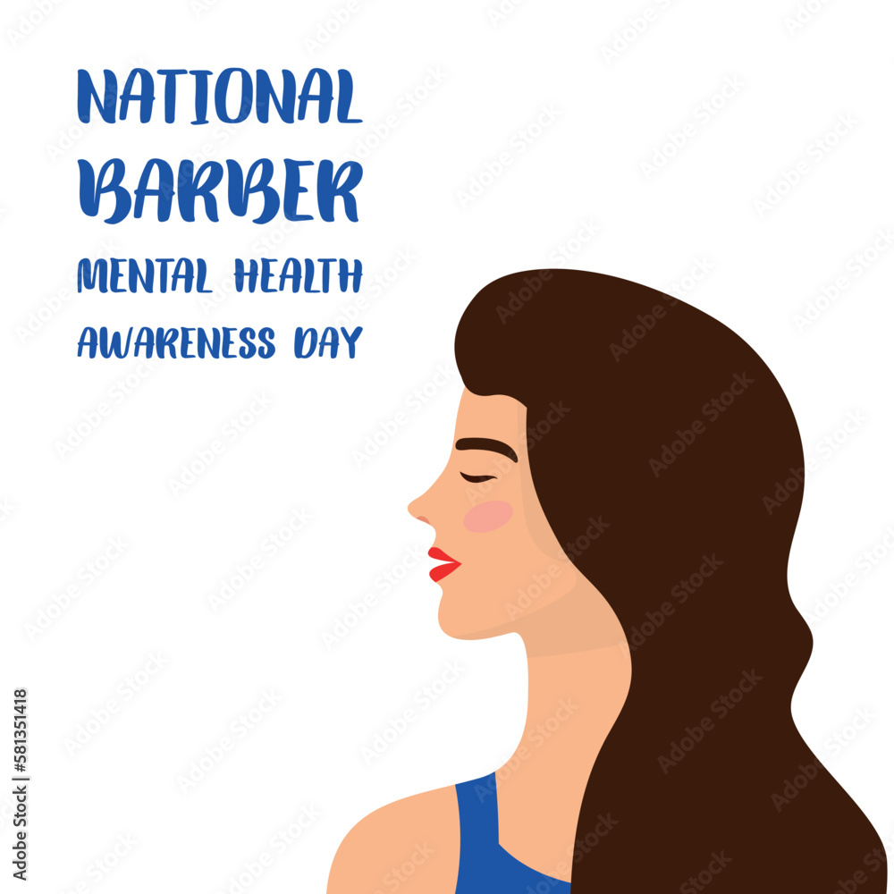 National Barber Mental Health Awareness Day . Design suitable for greeting card poster and banner National Barber Mental Health Awareness Day . Design suitable for greeting card poster and banner