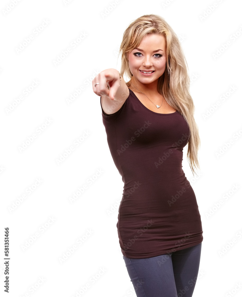 Fototapeta premium Shes got a positive attitude. Studio shot of an attractive woman posing against a white background.
