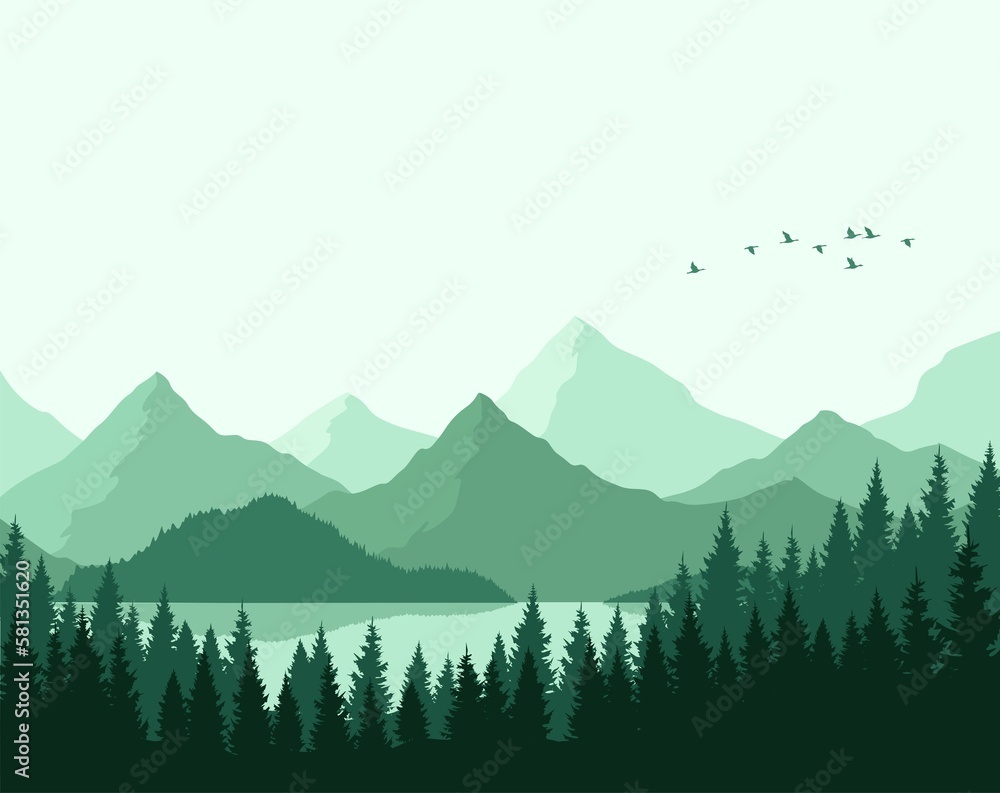 Fototapeta premium lake and mountains