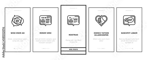 testimonial customer review onboarding icons set vector