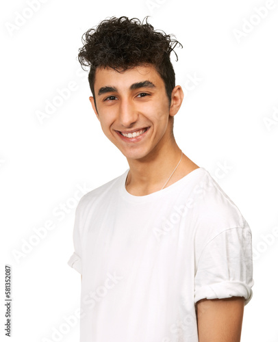 Youthful confidence. A cropped portrait of a happy young man, isolated on white.