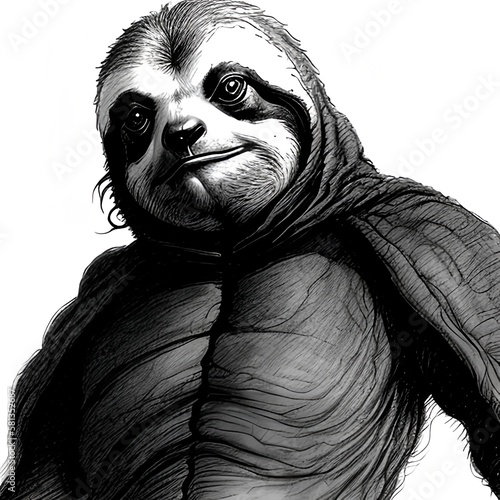 Black and white drawing of ...