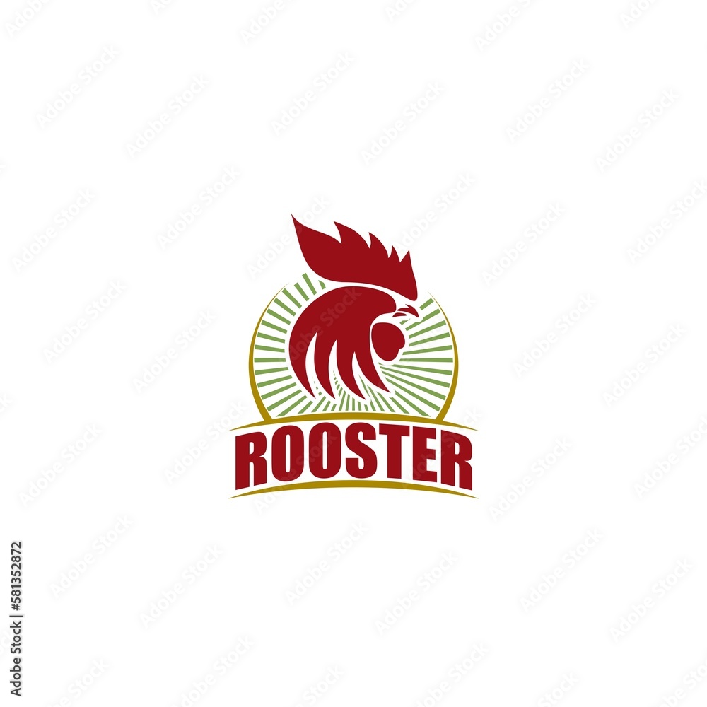 Head rooster illustration design icon isolated on white background