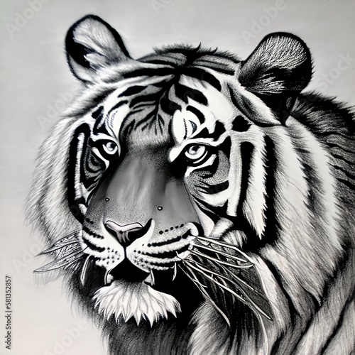 tiger painting, tiger portr...