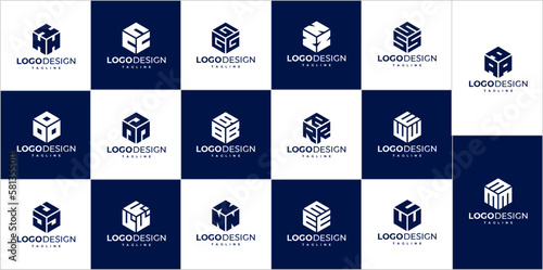 Set of letter initial logo design