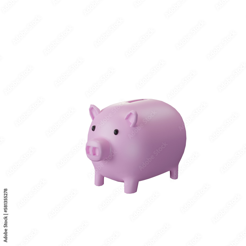3D Piggy bank, piggy bank icon. 3d rendering illustration. 3D Piggy bank, piggy bank icon. 3d rendering illustration.