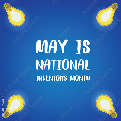 National Inventors Month. Design suitable for greeting card poster and banner