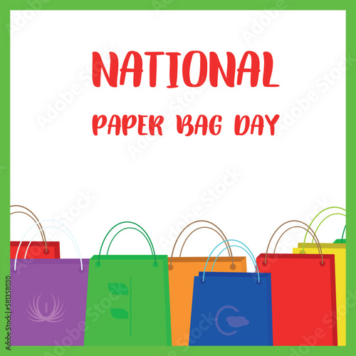 National Paper Bag Day . Design suitable for greeting card poster and banner