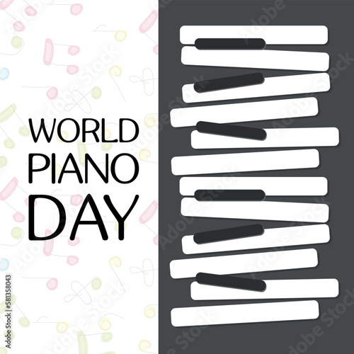  World Piano Day . Design suitable for greeting card poster and banner