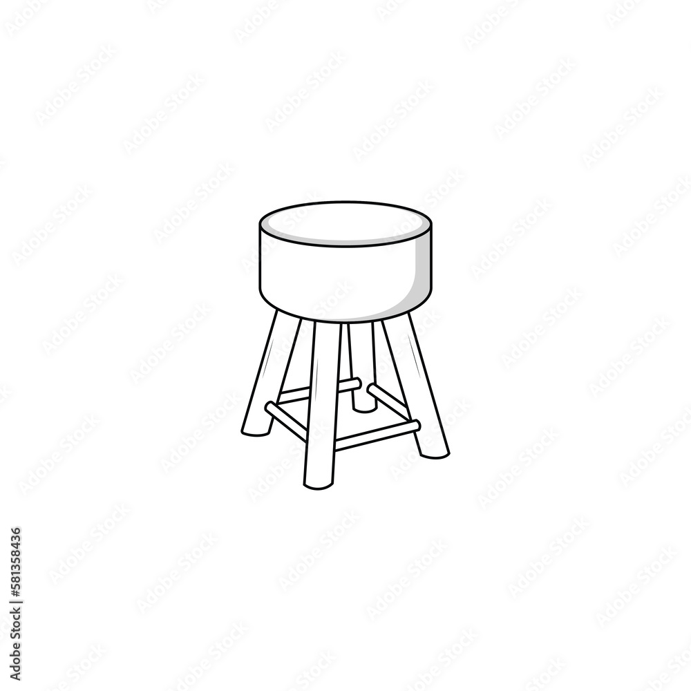 Rounded stool icon isolated vector graphics Rounded stool icon isolated vector graphics