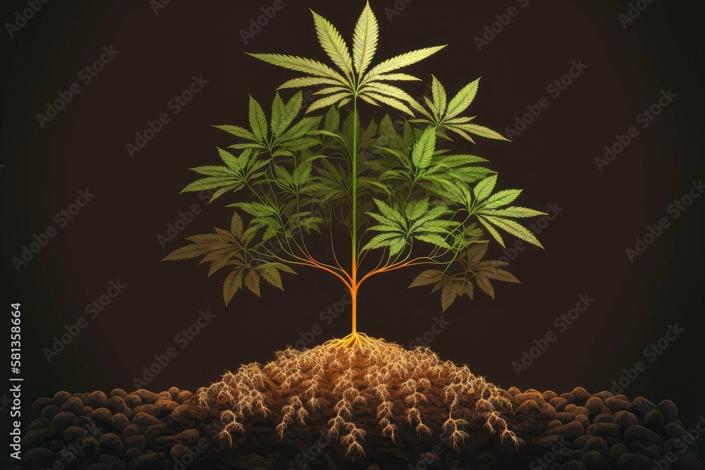 Obraz na plátně growing organic cannabis background, created with generative ai