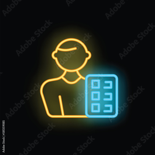 Clinic patient icon outline vector. Medicine heart. Operation disease neon color isolated on black