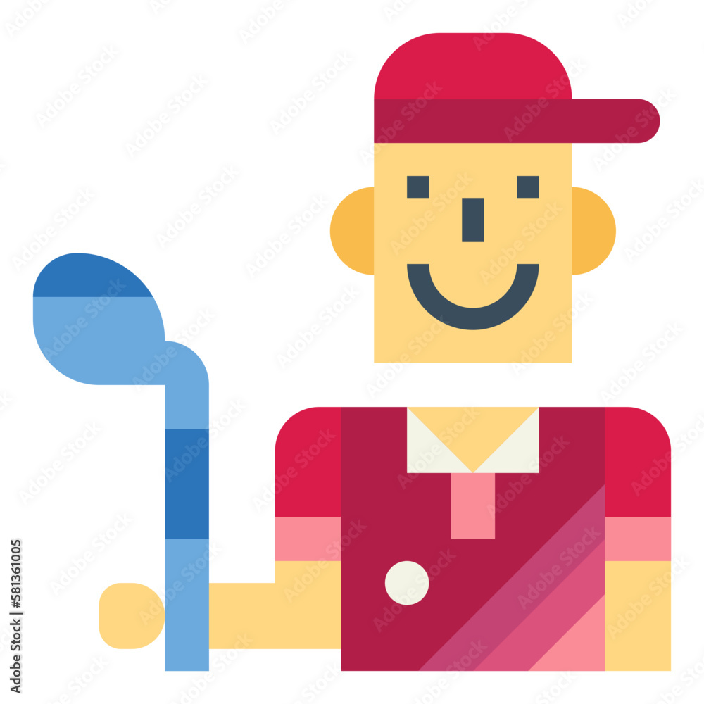 golf player flat icon style