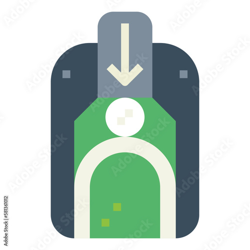 putt return machine flat icon style