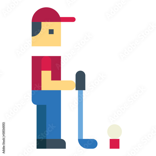 golf player flat icon style