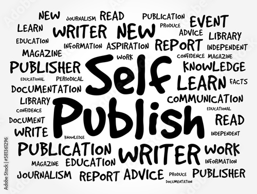 Self Publish text word cloud, business concept background
