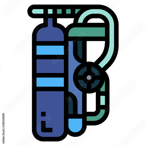 scuba tanks filled outline icon style