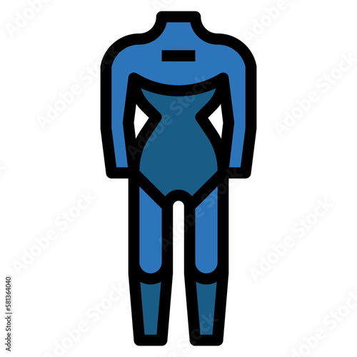 wetsuit filled outline icon style