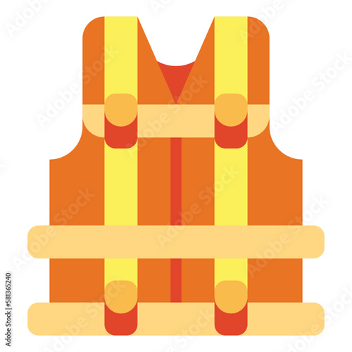 life jacket flat icon style