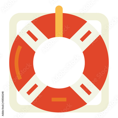 life ring flat icon style
