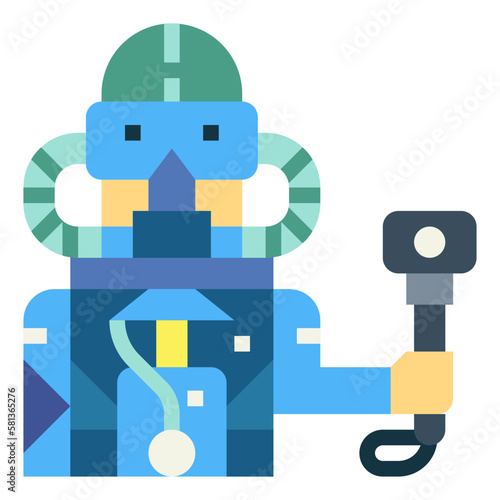 scuba diving flat icon style