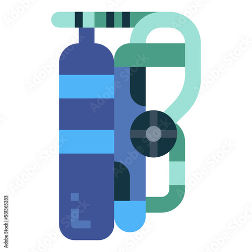scuba tanks flat icon style
