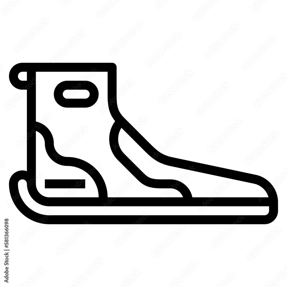 diving boots line icon style