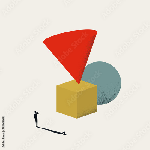 Work life balance business vector concept. Symbol of career, mental health, harmony. Minimal illustration.