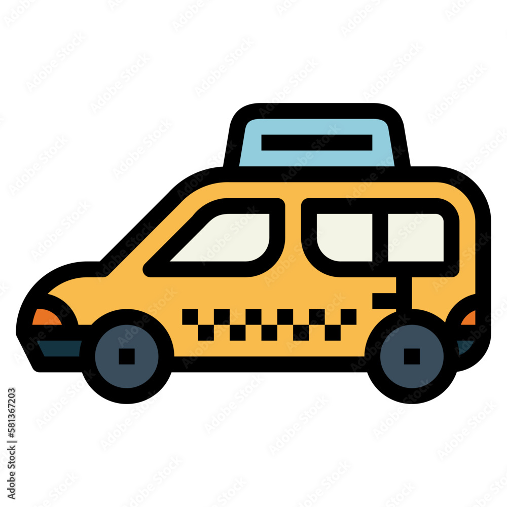 taxi filled outline icon style