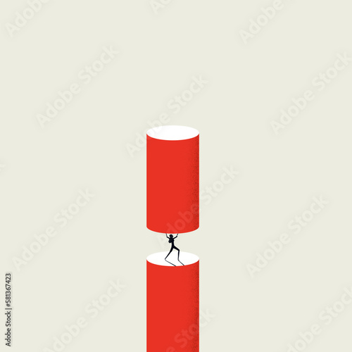 Under pressure at work, business vector concept. Symbol of burn out syndrome, hard work, stress. Minimal illustration