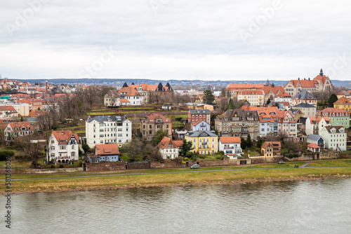 panorama view from the balcony old town in Meissen