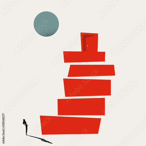 Business career opportunity vector concept. Symbol of achievement, goals, aim, success. Minimal design illustration.