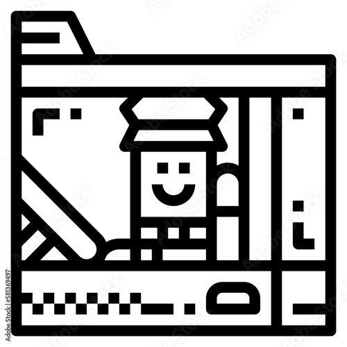 taxi driver line icon style