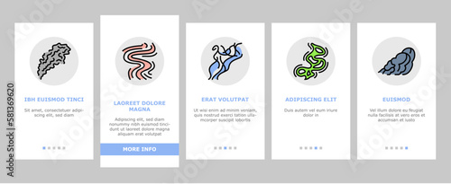 smell smoke gas nose aroma onboarding icons set vector