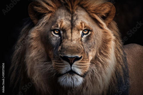 portrait of a lion created with Generative AI technology © Robert Herhold
