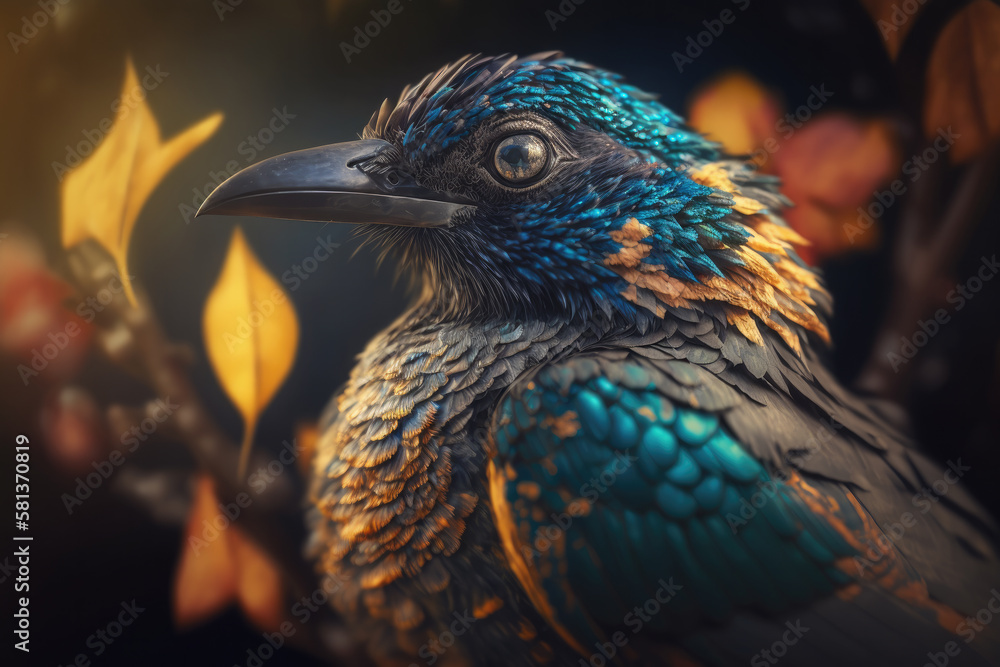 Obraz premium bird of paradise created with Generative AI technology