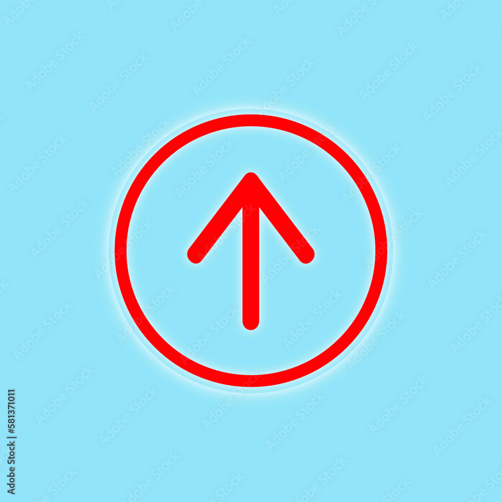 Arrow sign. Pointer symbol. Red icon on a dark cyan background. Arrow sign. Pointer symbol. Red icon on a dark cyan background.