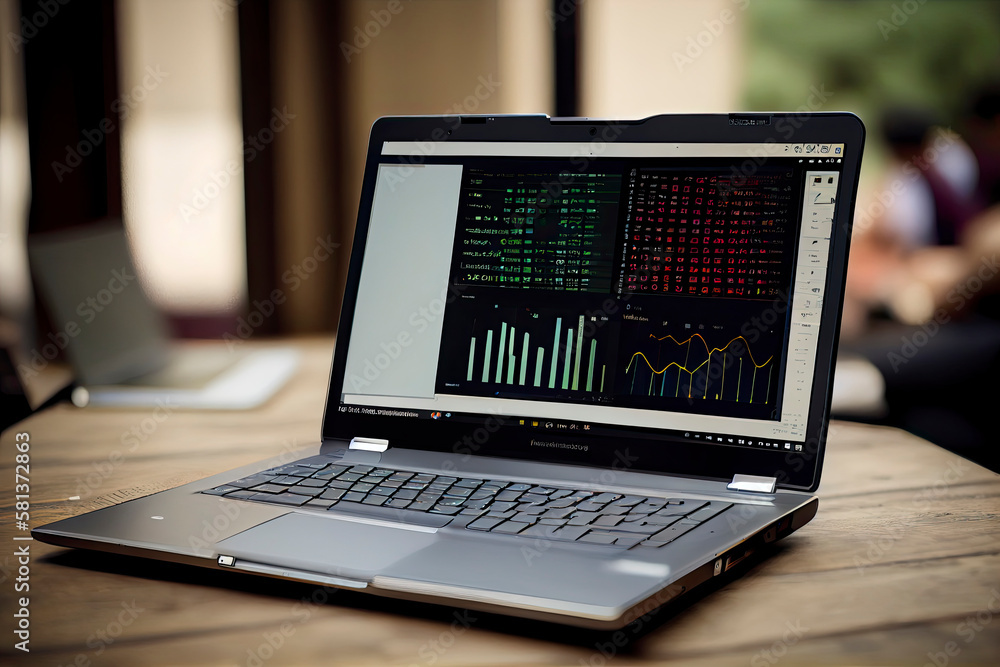 Laptop with analytical data Laptop with analytical data