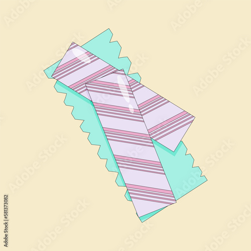 Opened chewing gum packaging with two gum plates