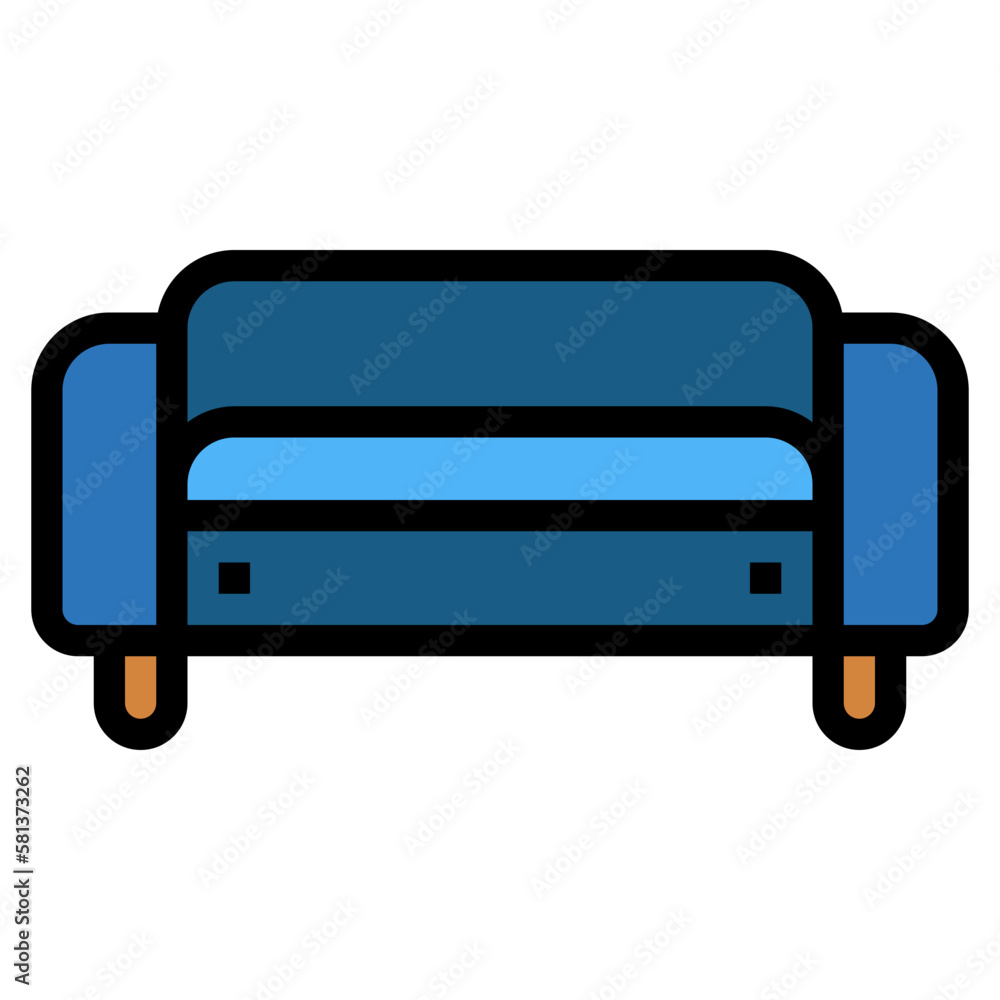 sofa filled outline icon style
