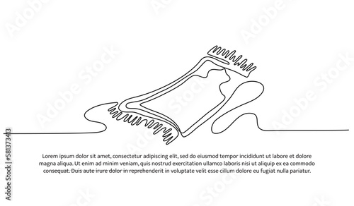 Continuous line design of prayer rugs. Islamic design concept. Decorative elements drawn on a white background.